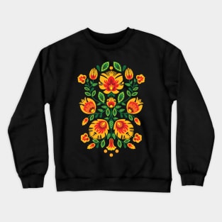 Yellow and red Wycinanki folklore Crewneck Sweatshirt